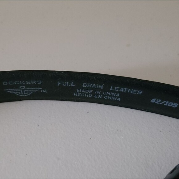 dockers full grain leather belt mens black size 42 - Picture 2 of 4